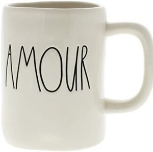 RAE DUNN by Magenta Amour Ceramic Coffee Mug White NWOT